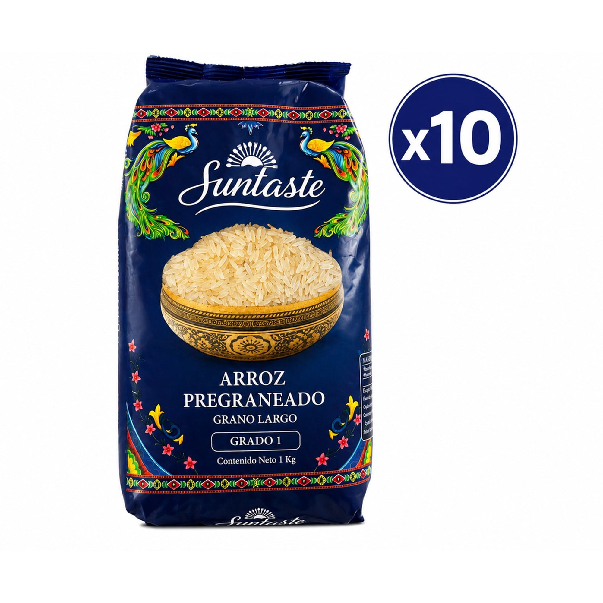 Suntaste - Pack 10 Bolsas De 1 Kg De Arroz Pregraneado Grado 1
