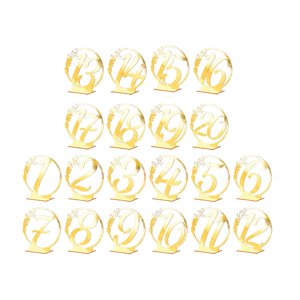 Bothyi - Tarjetas De Número De Mesa Tarjetas De Asiento Para Decoración De Fiesta De Banquete Celebración 20 Piezas Aureate