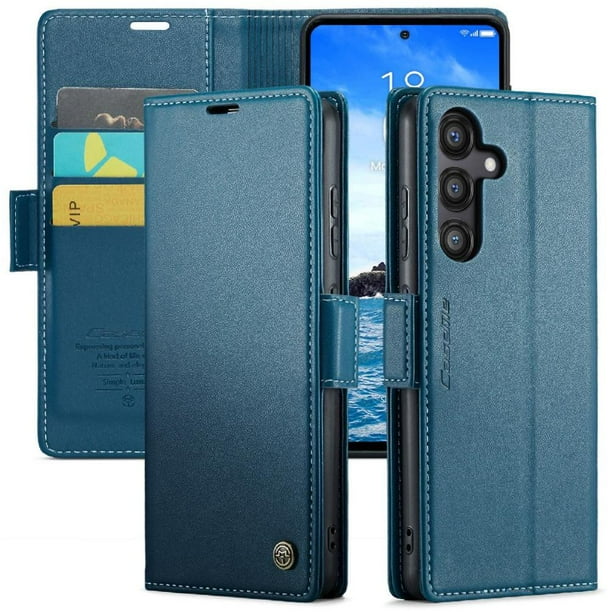 CaseMe tipo cartera Samsung Galaxy S24 FE con cierre magnético, RFID, tarjetero, soporte, carga inalámbrica