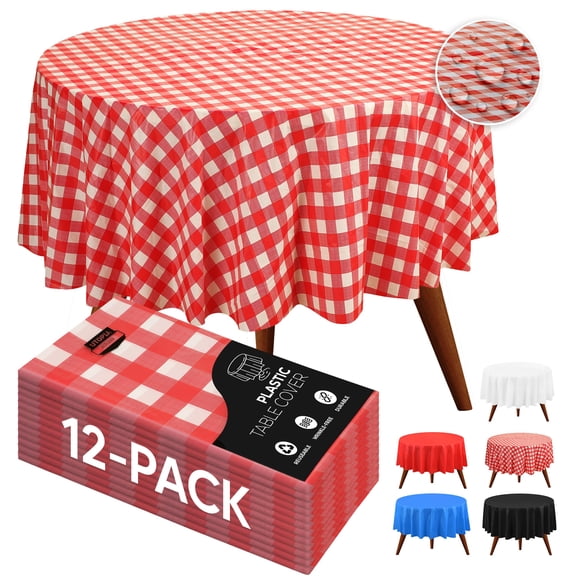 Utopia Kitchen Manteles Plásticos Redondos Impermeables Paquete de 12 de 213 cm
