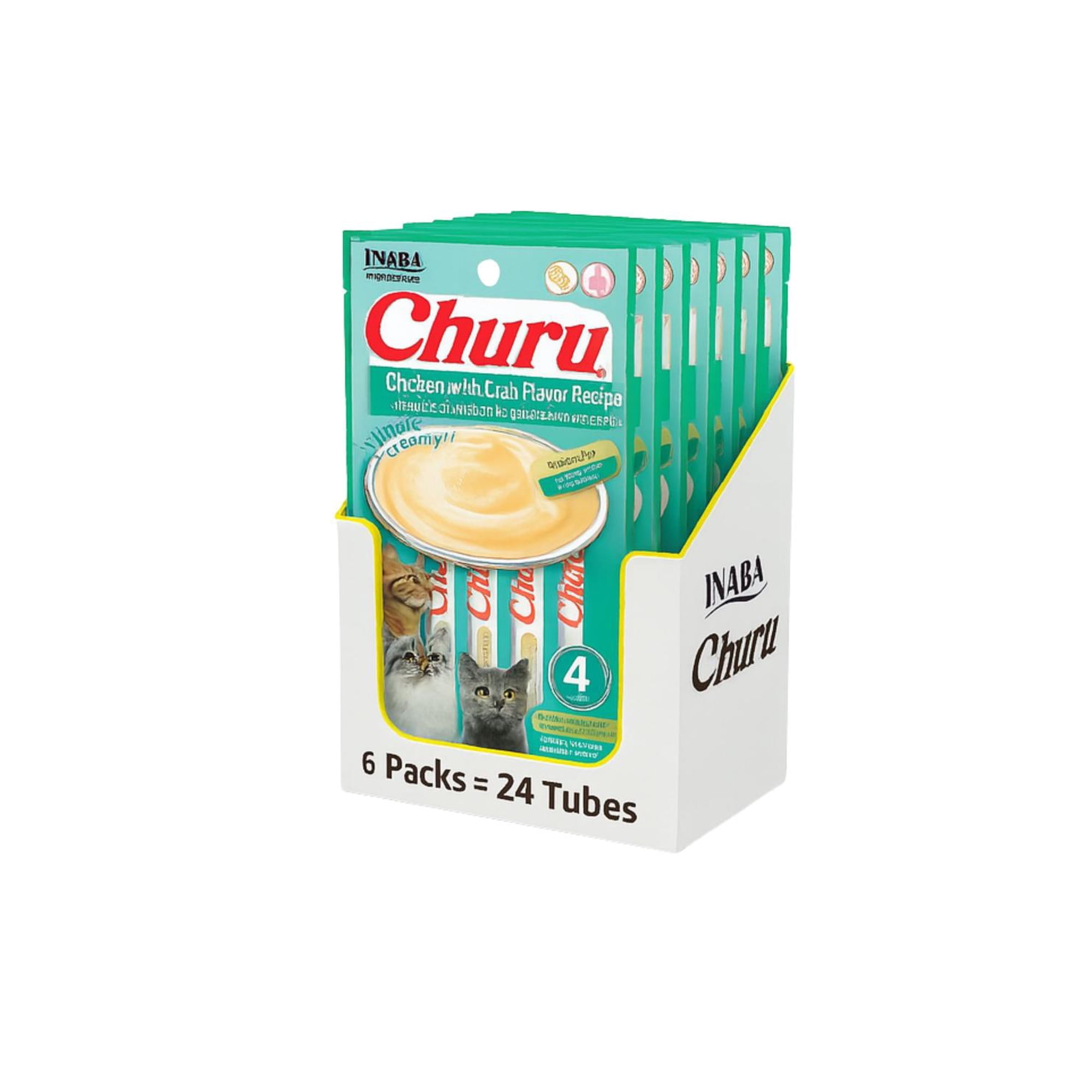 Churu Cat Pollo y Cangrejo 14g x4 | Pack 6 Unidades verde | Lider