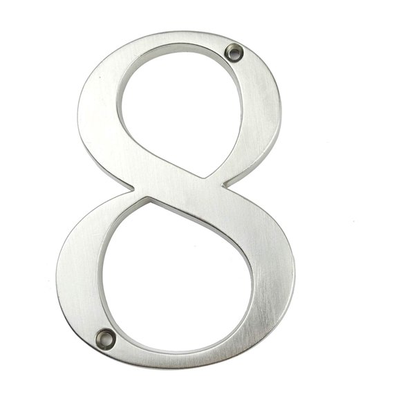 Número de casa HASWARE de aleación de zinc plateado de 4"