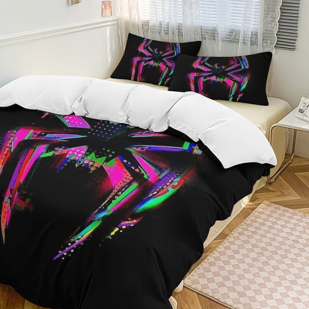 Into The Spider-Verse Family Bed 3 Piece Set Personalized Bedding Decor for Kids And Teens Anime Student Dormitory Cover
