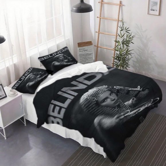 3pcs Belinda Black and Poster Duvet Cover Set - Soft Comfortable Bedding for Bedroom Guest Room Perfect Gift for Family and Friends