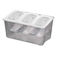 Bothyi - Compartimentos Extraíbles Del Carrito De Condimentos Refrigerados Para La Barra De Estación De Perritos Calientes Del Hotel 3 Compartimentos