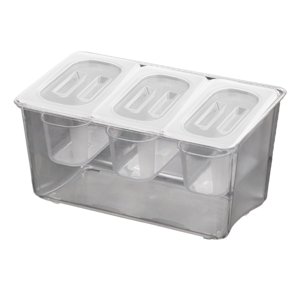 Bothyi - Compartimentos Extraíbles Del Carrito De Condimentos Refrigerados Para La Barra De Estación De Perritos Calientes Del Hotel 3 Compartimentos
