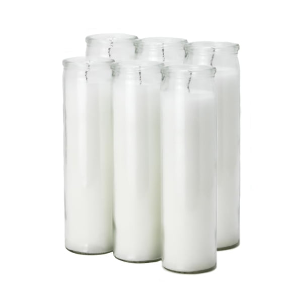 Vela Estrella Blanca 7 Días Blanca - Pack de 6