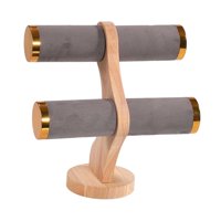 Magideal - Soporte Para Pulsera, Organizador De Joyas, Soporte De Exhibición Para Pulsera De 2 Niveles, Organizador De Almacenamiento Para Escaparate, Regalo Par Gris