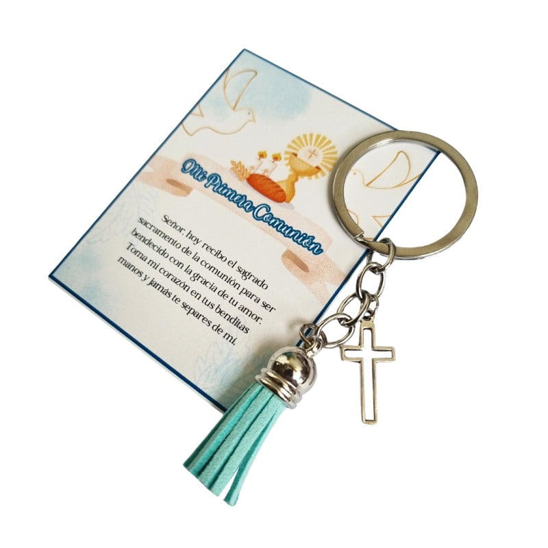 Chiquillos.cl - Recuerdos Encintados Primera Comunion Tarjetas + 12 Llaveros
