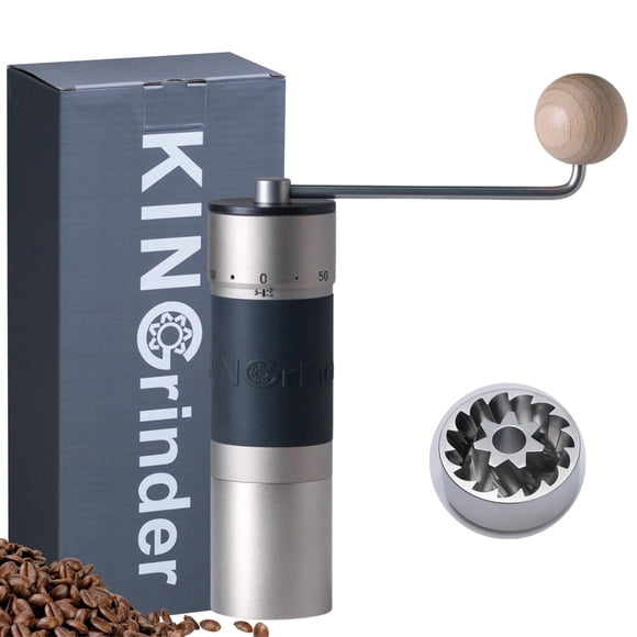 Molino de Café Manual KINGrinder K6 de Acero Inoxidable Plateado