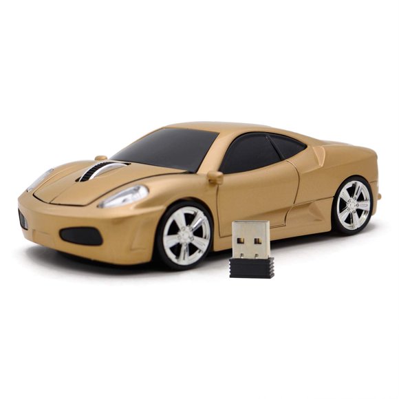 Ratón inalámbrico Ai5G Sports Car 1600DPI USB 2.4GHz Gold