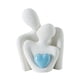 thumbnail image 3 of Figura Abstracta De Cerámica De Pareja Abrazándose Para Decorar La Entrada. Versátil Corazón Azul. Tamaño L, 3 of 3