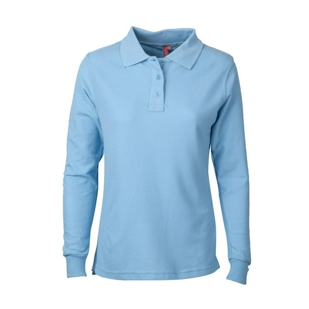 Polera Pique Mujer 80/20 M/L celeste XXL