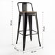 thumbnail image 2 of Pack 4 Taburetes Tolix 76 cm con asiento madera Marrón, 2 of 3