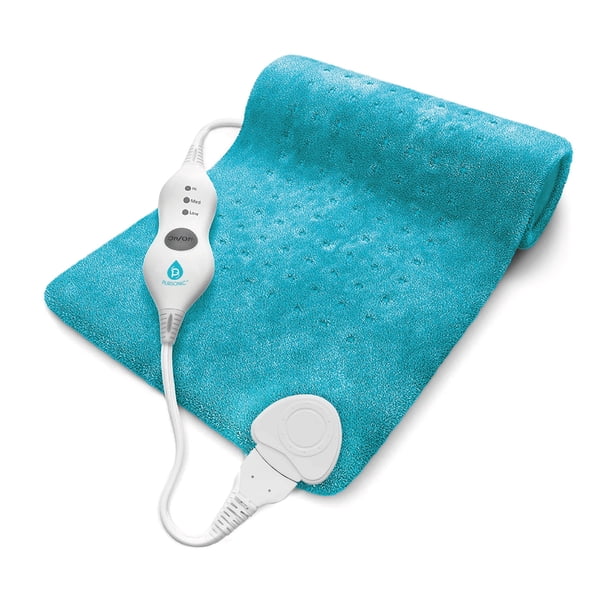 Almohadilla térmica eléctrica Pursonic extra grande de 30 x 60 cm, color verde azulado
