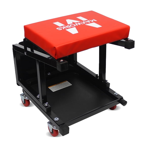 Combo de asiento y taburete Garage Creeper MaxWorks 50880, 300 kg