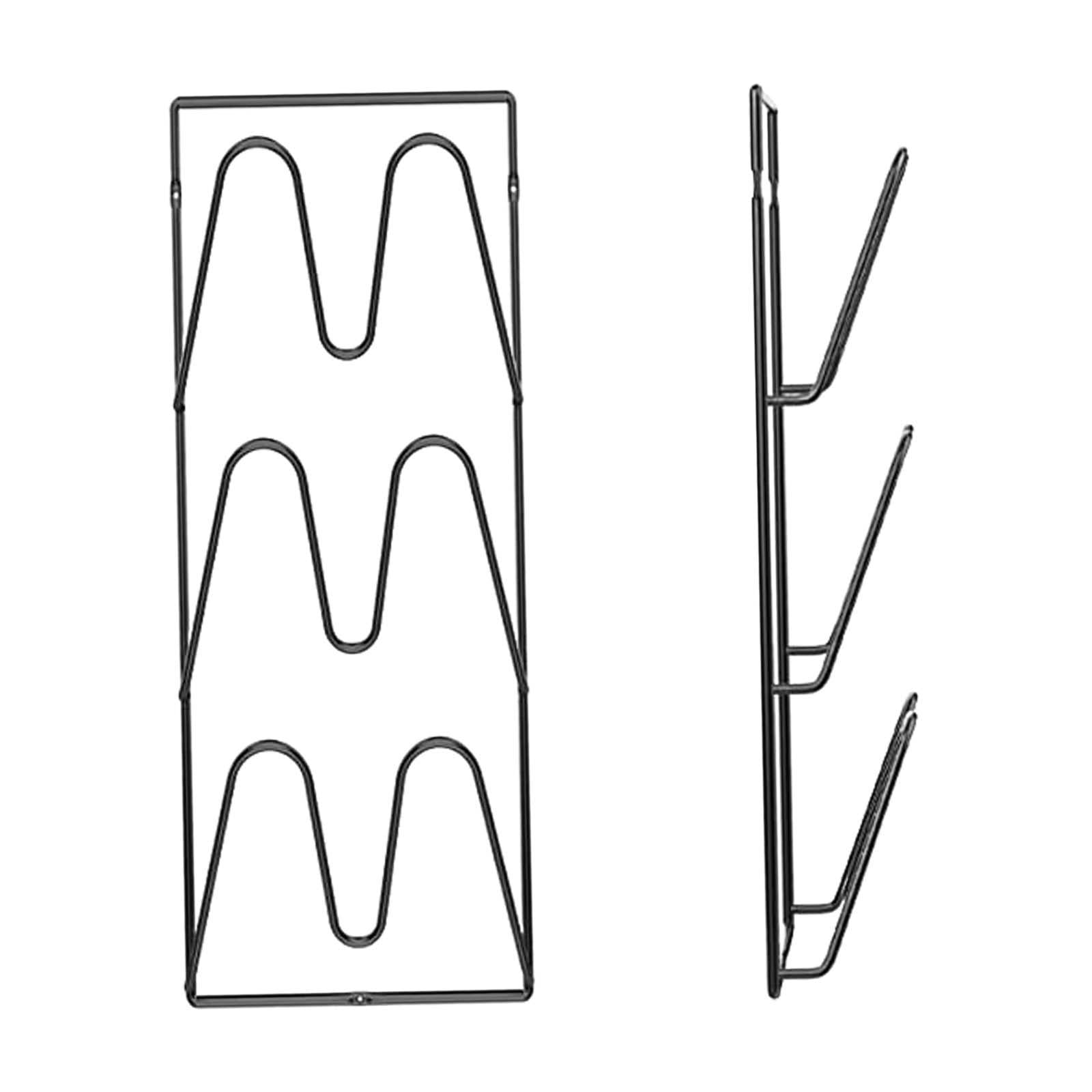 Magideal - 2 Estantes Para Tapas De Ollas, Soporte Para Cubiertas De Ollas, Organizador De Tapas De Puerta De 3 Niveles De Metal, Montado En La Pared/puerta Para