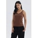 thumbnail image 1 of Polera Mujer Rib Hebilla Café Oscuro, 1 of 4