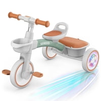 Triciclo Sereed Para Niños Pequeños, Iluminación Colorida De 2 A 5 Años, Verde