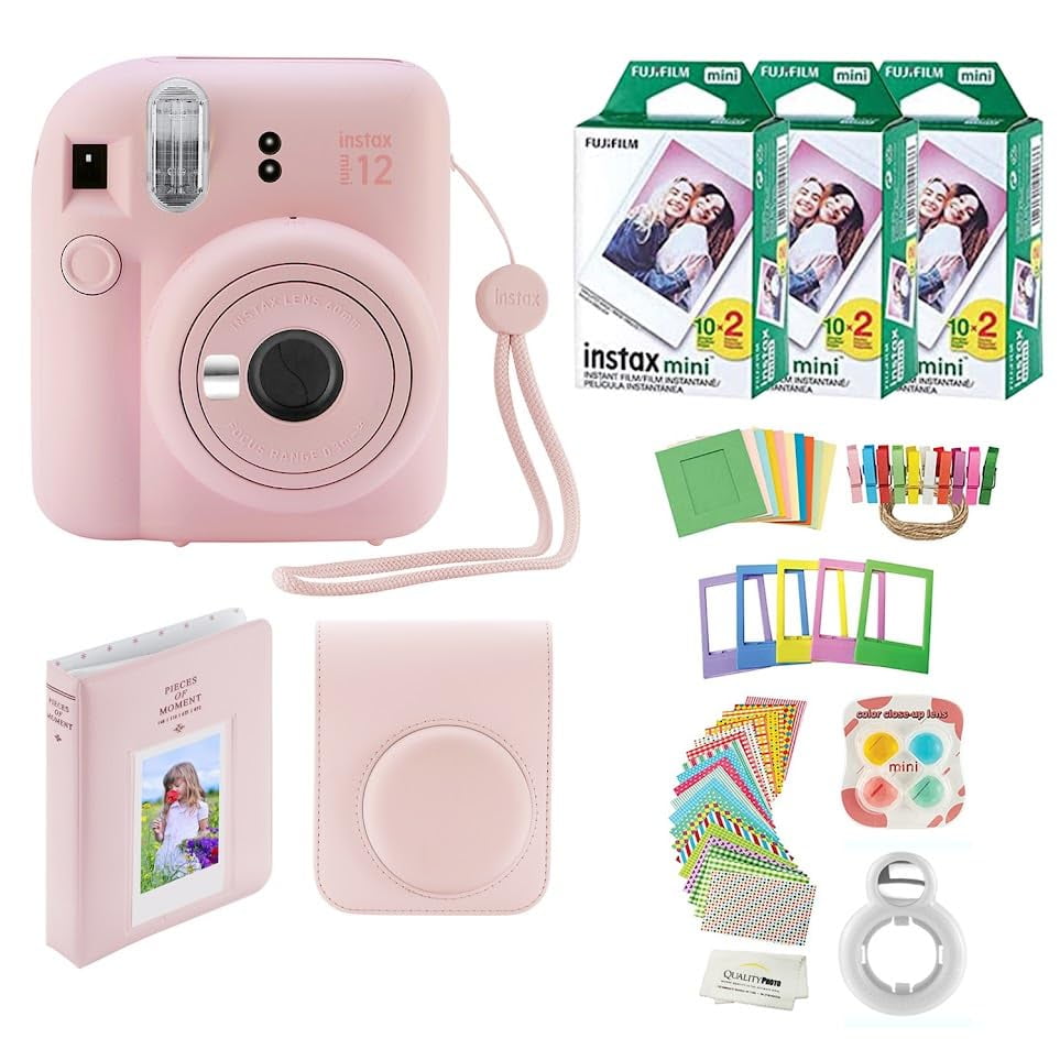 Fujifilm - Cámara Instantánea Instax Mini 12 Con Funda Y 60 Impresiones