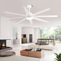 Ventilador De Techo Conciseer Modern De 72 Pulgadas Con Luces Y Control Remoto Blanco