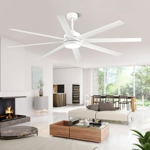 Ventilador De Techo Conciseer Modern De 72 Pulgadas Con Luces Y Control Remoto Blanco