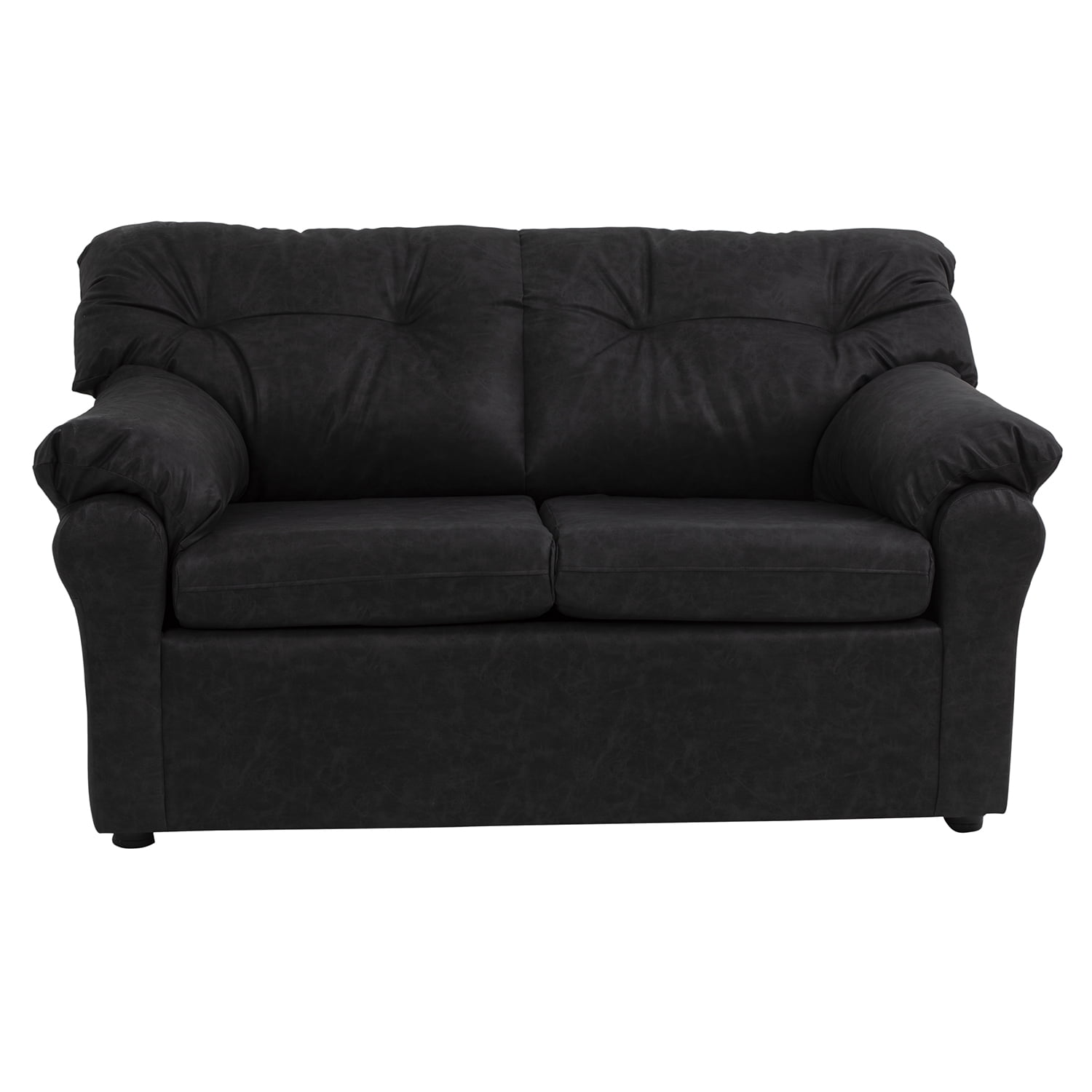 Muebles América - Sofá América 2 Cuerpos Cuero Auris Negro