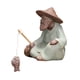 thumbnail image 3 of Figura En Miniatura De Pescador, Escultura Pequeña Para Gabinete, Escritorio Interior Y Exterior, 3 of 3