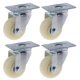 thumbnail image 5 of Paquete De 4 Uds. Ruedas Giratorias De Placa Giratoria De PP Blanco De 3'' 90kg 200lbs Resistentes Al Desgaste, 5 of 5