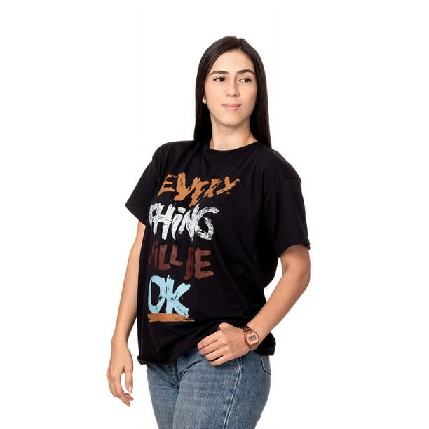 Polera Mujer Oversize Estampado Urban Negro Sigel Talla M Lider