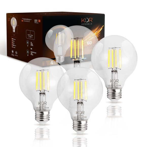 Bombilla LED globo KOR 5,5 W (equivalente a 60 W) 5000 K regulable – paquete de 4