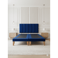 Muebles New - Cama Dos Plaza Lineal Azul Felpa