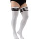 thumbnail image 1 of suxuMhao Calcetines Grandes Estilo de Tres Rayas Talla Grande Calcetines Casuales Extragrandes, Medias sobre la Rodilla con Alta Elasticidad, Blanco y Negro, 3 Pares, Calcetines Elásticos hasta la, 1 of 2