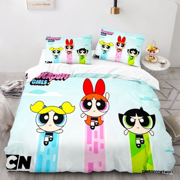 Powerpuff Girls cartoon bedding set 3D printing super soft and comfortable Duvet Cover bedroom decoration