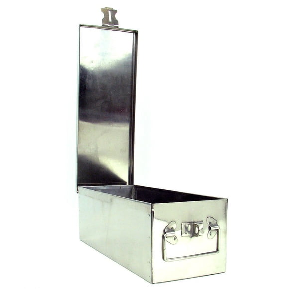 Caja de Seguridad Stalwart 30x12x10 cm con Asa Plegable – Plata