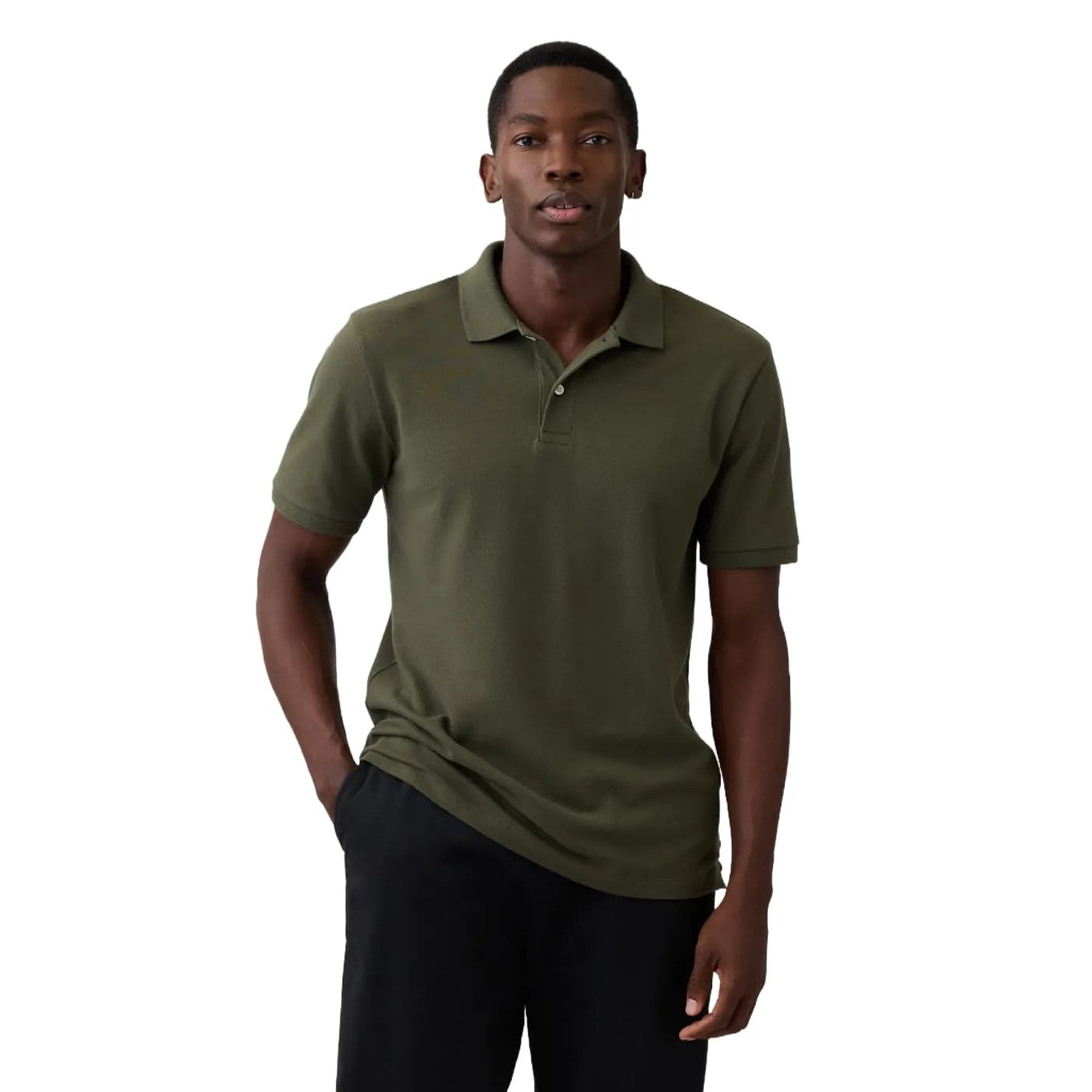 Polo Gap Stretch Piqué Olive Night Para Hombre, Talla Xs