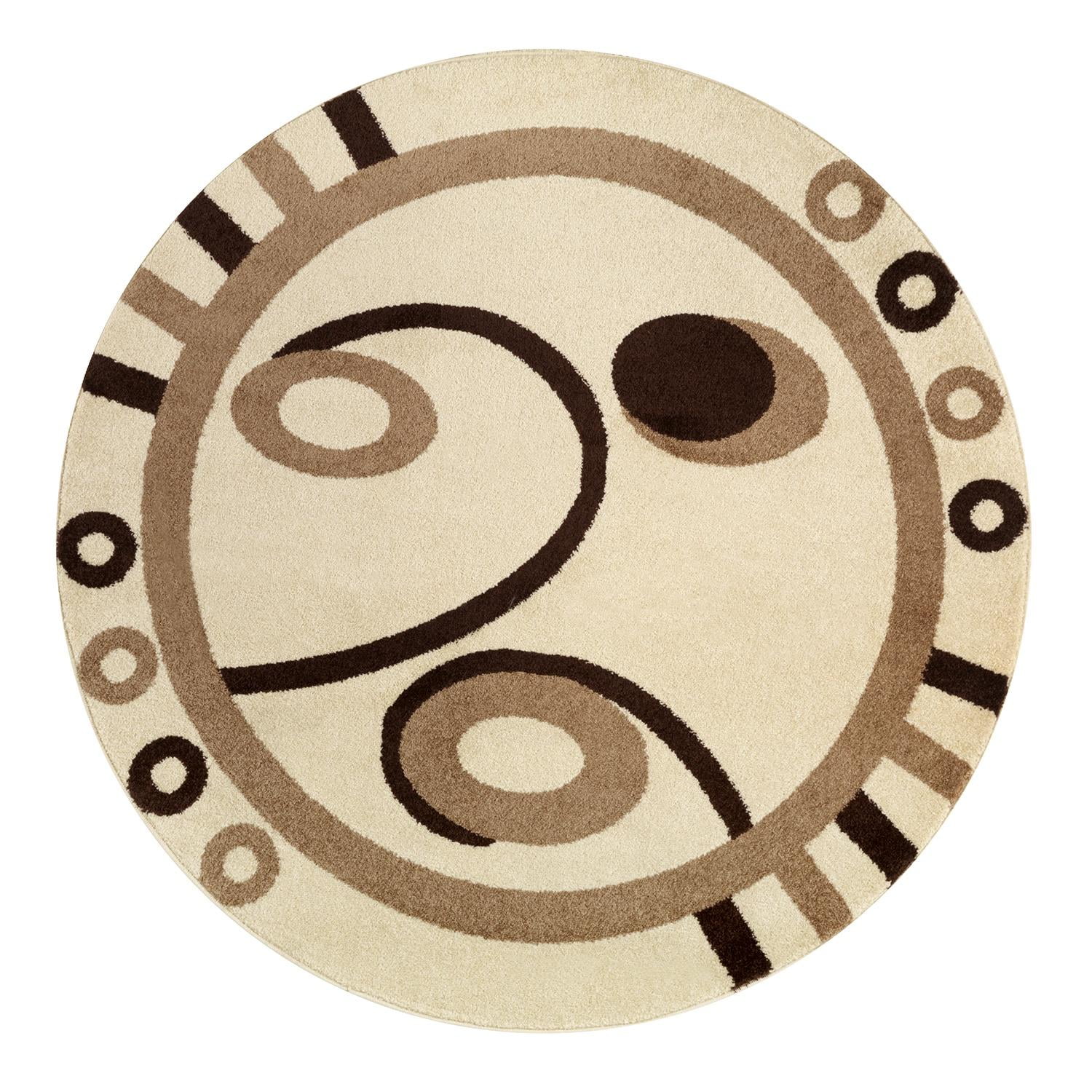 Modalfo - Alfombra Redonda Florida Beige 160 X 160 Cm