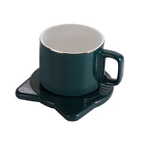 Magideal - Calentador De Café Eléctrico Calentador De Tazas Usb 55 C Constante Con Taza De Cerámica Calentador De Café Inteligente Calentador De Té Para El Hogar Verde