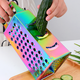 thumbnail image 4 of Rallador de caja de acero inoxidable de 4 lados para cocina, con mango para queso y verduras, triturador de alimentos portátil., 4 of 5