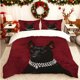thumbnail image 1 of Black Dog with Red Eyes Printed Duvet Cover Set Soft and Comfortable for All Seasons Essential for Home Bedrooms and Guest Rooms Perfect Gift for Family Friends, 1 of 1