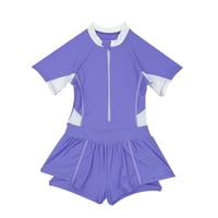 Samia - Traje De Baño Niña Con Falda Protección Uv Morado 2