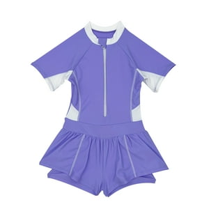 Samia - Traje De Baño Niña Con Falda Protección Uv Morado 2