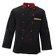 thumbnail image 2 of Uniforme de chef unisex de manga larga, chaqueta de chef para hombre, de doble botonadura, negro xl, 2 of 3