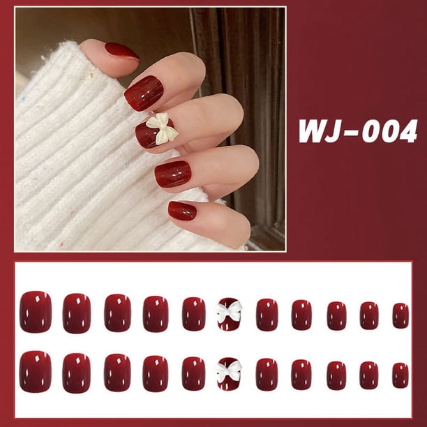24 Pcs of Chic Short Fake Nail Manicures with File & Glue - Get Ready for a Fabulous Look!