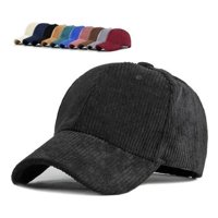 Ezn - Gorra 100% Algodón Cotelé Jockey Unisex Clásico Casual Negro Única