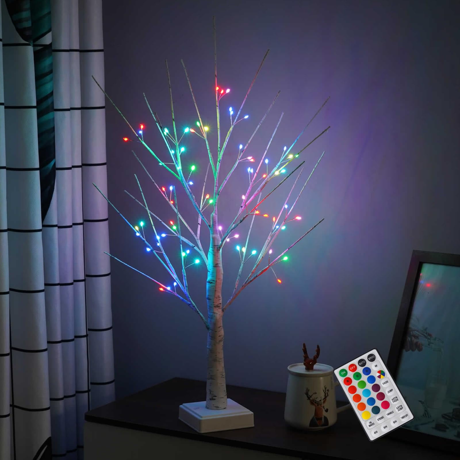 Árbol De Navidad Aoltnrc Iluminado De 2 Pies Con 72 Luces Led Y Temporizador