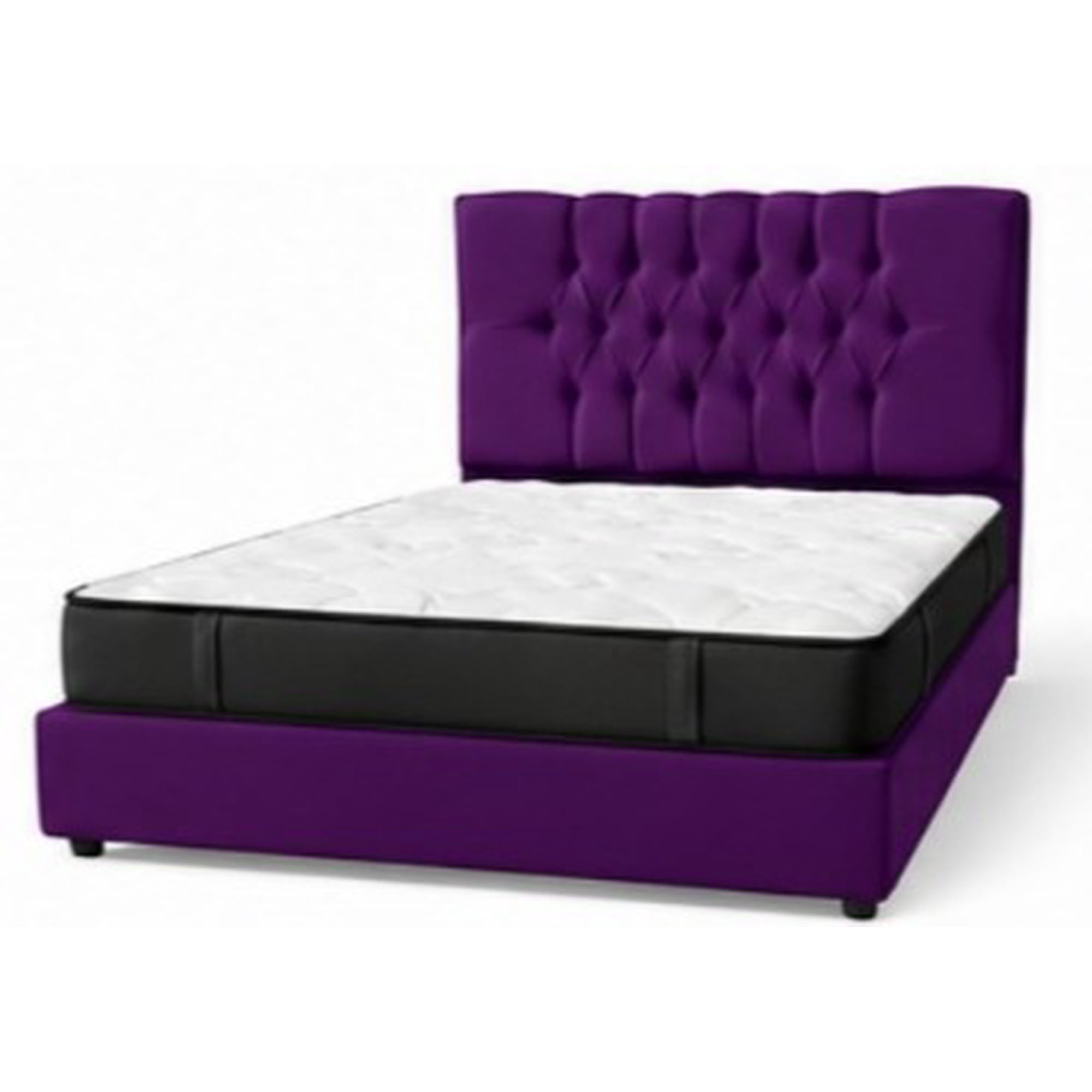 Rous Muebles - Cama Premium 2 Plazas Más Colchón, Color Morado