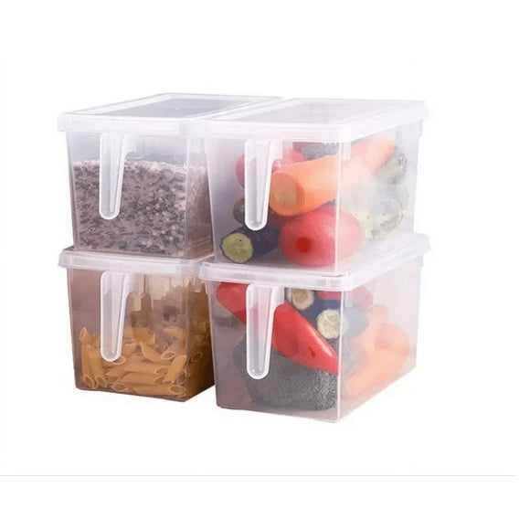 Organizador Refrigerador Transparente Con Tapa Y Mango