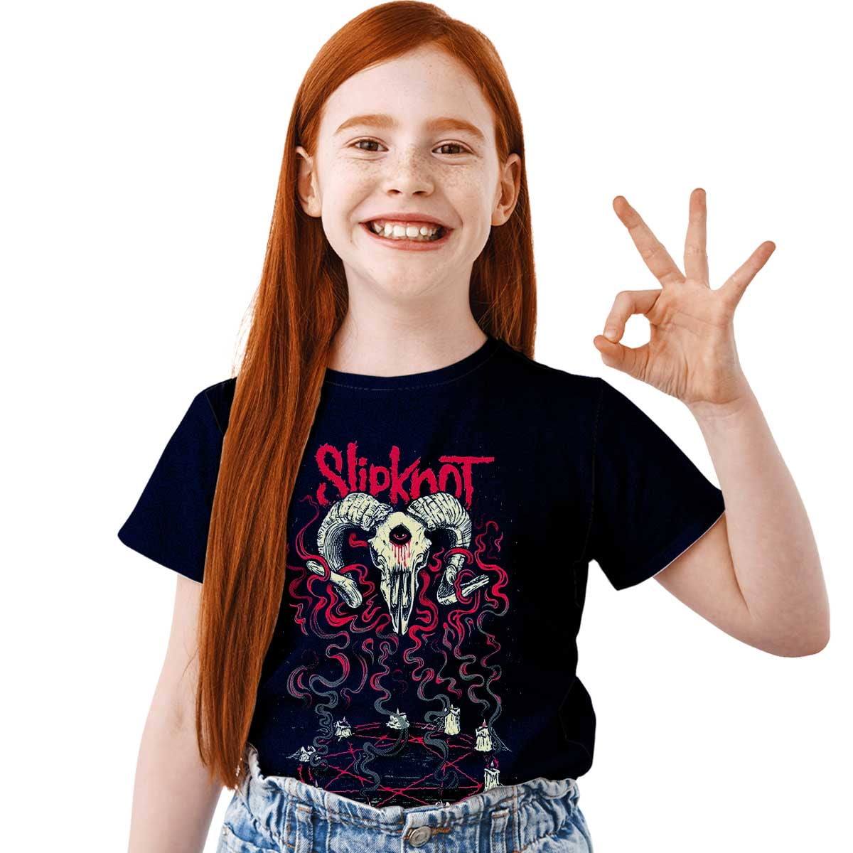 Bagustore - Polera Estampada Niño Slipknot Ritual Pentagrama