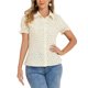 thumbnail image 1 of INSPIRE CHIC Camisa de Mujer con Cuello Peter Pan, Botones, Mangas Abullonadas y Estampado para Regreso a Clases, Marrón M, 1 of 5